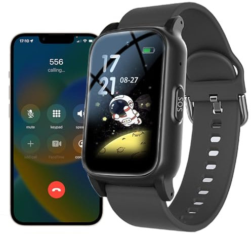 Weyot Reloj Localizador GPS Ancianos Pulsera Avisador Personas Mayores Largo Alcance, Reloj Inteligente con Detección Caídas, SOS Smartwatch para Personas Mayores,Black