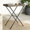 Homvdxl 65x40 cm klappbarer Garten-Esstisch mit Tablett, Tischplatte, kleiner Terrassentisch mit Metallbeinen für Bistro, Terrasse, Garten, Balkon, Wohnzimmer, Flur, Küche - Grau