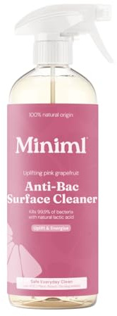 Miniml Eco Antibacterial Surface Cleaner Spray 750ml – Grapefruit Scented Multi-Purpose Disinfectant, Natural Plant-Based, Vegan & Cruelty-Free Anti-Bac Cleaning Formula