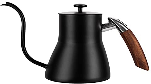 800 ml, 304 rostfritt stål handhållen kaffekokare Öronhängande kaffekanna Värmbar handdropskanna for te- och kaffebryggning /363(Black)