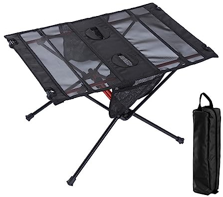Zqxnt Portable Aluminium Alloy Camping Table Lightweight Outdoor Folding Garden Table With Cups Holder For Picnics Hiking BBQ