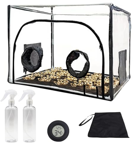 Kensbro Still Air Box, Kit de Cultivo de Hongos Portátil, Tienda en PVC con 2 Puertos de Brazo, Plegable Zelt Micológico para Cultivadores, Cultivo Versátil para Suministros Hortícolas