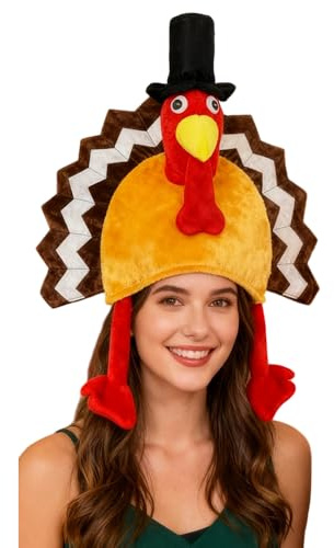 Ram® Turkey Hat Adult Fancy Dress Christmas Xmas Thanksgiving Turkey Hat