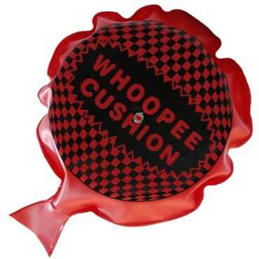 Wellrun 16CM Whoopee Cushion,Self-Inflating Fart Prank Cushion,Novelty Funny Party Joke Toy for Adults Office and Holidays(Red)