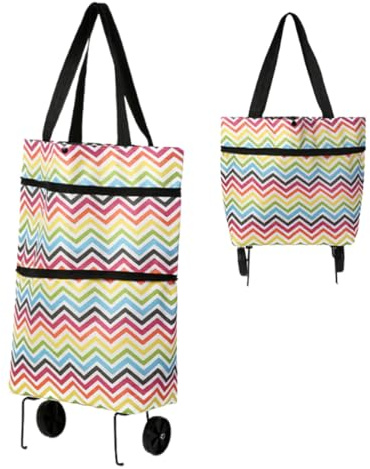 LUDHEP Grande borsa pieghevole Con le ruote, borsa spaziosa ed elegante, riutilizzabile, leggera, ad asciugatura rapida, antistrappo, per shopping, viaggio
