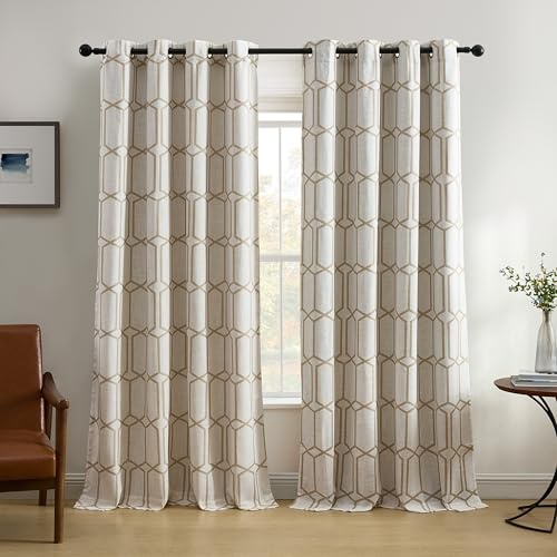 Elrene Room Darkening Grommet Linen Window Curtain Drape Panel, Fabric, Taupe, 52 W x 84 L (Pack of 1)
