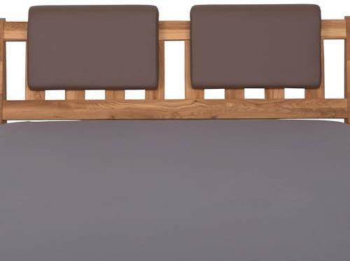 Staboos 2er Set Leder Polsterkissen, Steckkissen für Bettkopfteil zum einhängen, Rückenlehne für Bett mit Kopfteil, SK01 (Hellbraun)