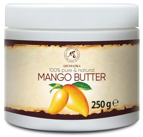 Mangobutter 250g - Mangifera Indica aus Indonesia - Emollient - Mangokernöl - Mango Butter - Basisöl für Sehr Trockene Haut - Haarkur - Hautpflege - Nägelpflege - Handpflege