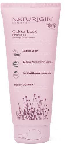 NATURIGIN Colour Lock Shampoo | Vegan | Zertifizierte biologische Inhaltsstoffe | Pflegende und wohltuende Wirkung für trockenes Haar | SLS-Sulfat Frei | Geeignet für empfindliche Kopfhaut
