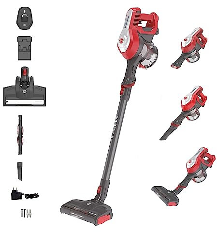 Hoover, H-Free 100, HF122AH 011, Elektrobesen, wiederaufladbar, kabellos, Zyklon-Technologie, beutellos, integrierte Zubehörteile, leistungsstark, 22-V-Akku, 40 Minuten Akkudauer, Gregor Titanium