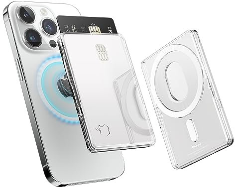 elago Porte Cartes Magnétique Transparente Compatible avec MagSafe, Compatible avec iPhone 16/15/14/13/12 Séries - Construction en Polycarbonate Durable, Protection Contre Rayures et Dommages