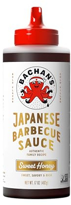 Bachan's Japanese Barbecue Sauce - Sweet Honey, 17 Oz Bottle, Cold-Filled, Non GMO, No Preservatives, Vegetarian and BPA free - Sweet BBQ Sauce for Wings, Chicken, Beef, Pork, Seafood, Noodle Recipes