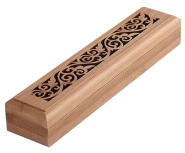 Boîte en bois d'aromathérapie en bambou naturel avec pose - Boîte en bois pour encens avec rangement et décoration B3q3