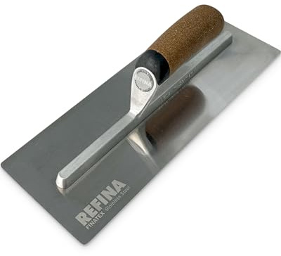 REFINA FINATEX-1 Laying On Plastering Trowel - 14 x 4.75 (355 x 120mm) Plasterers w/ 0.65mm Durable Stainless Steel Blade & Ergonomic Handle - Applying, Smoothing & Finishing Trowel