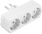 Zelkan Ladron Enchufe con 3 Tomas de Corriente en Horizontal - Regletas Enchufes - Regleta con Enchufe Multiple para Pared sin Cable - Base enchufes Multiple - Blanco