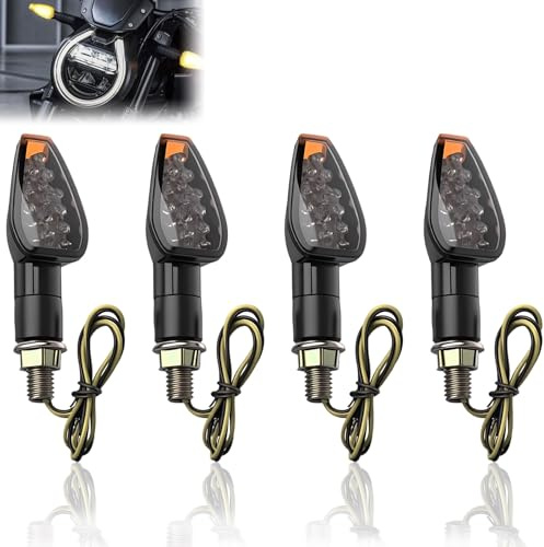 4 Stück Blinker Motorrad,12V 14LED Motorradblinker mit heller gelber Lampe