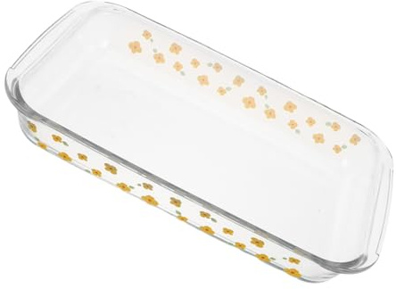 LIFKOME Roasting Pan de Vidrio Resistente al Horno Rectangular Profundo para Cazuelas Pescado al Vapor y Pan Bandeja para Asar y Servir