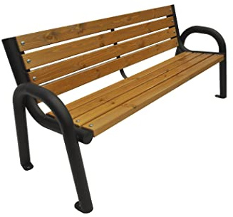 Primario Grande Gartenbank, Parkbank Holz - Gartenmöbel, Outdoor Bank mit 350kg Tragfähigkeit - Sitzbank Wetterfeste, Design Skandinavische (Primario Helle Eiche, 100cm - Sitzlänge, CE)