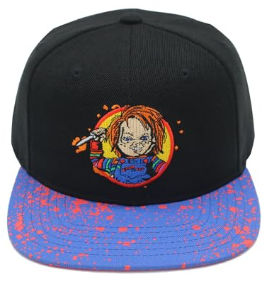 Chucky Baseball Cap, Adult Snapback Hat with Flat Brim, Black, One Size, Black, One Size