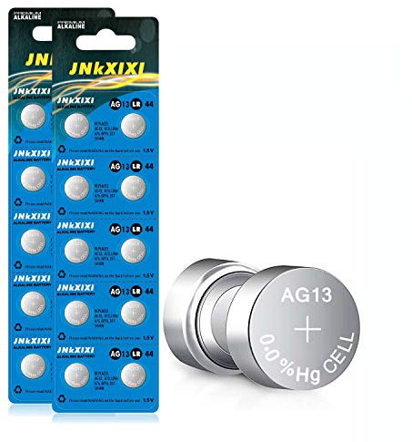 JNKXIXI 20 Pack LR44 Lr 44b l1154c AG13 SR44 Batteries A76 357 303 1154 1.5 Volt Ornament Batteries Button Coin Cell Battery