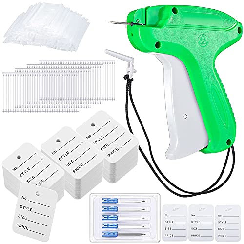 ZUZGO Etikettierpistole Heftpistole Etikett Pistole Faltensteckpistole Etikettiermaschine mit 5 Ersatznadeln 2000 Heftfäden und 200 Kleidungsetiketten
