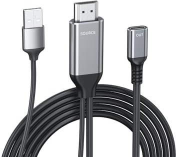 NEXHYPE HDMI to USB-C Female Port Adapter Cable 4K@60Hz, Unidirectional HDMI to Type-C for Portable Monitors, Laptops, Projectors, Xreal Air/Rokid AR Glasses