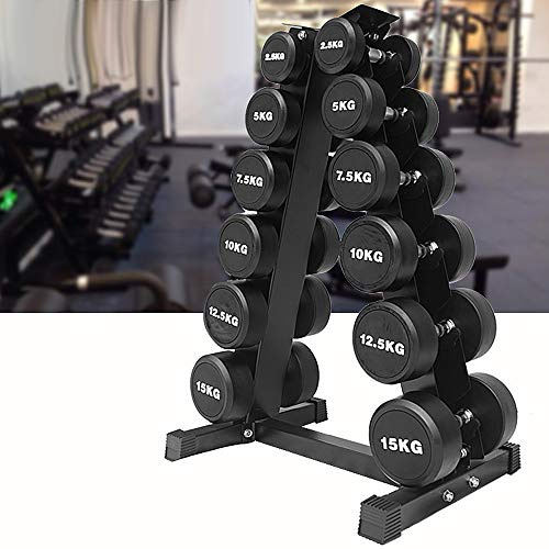 Support d'haltères courts-Organiseur de rangement pour haltères, support de poids à 6 niveaux, Rack Musculation, Parfait pour la salle de sport à la maison