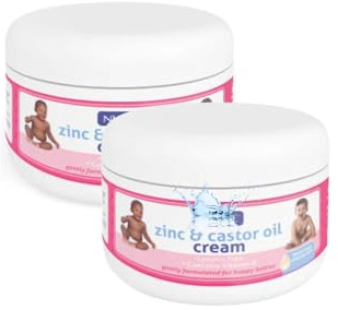 Gentle Zinc & Castor Oil Cream Bundle – 2 × 200 ml Tubs with E‑Ficci Thank You Card – Lanolin-Free Skin Protectant