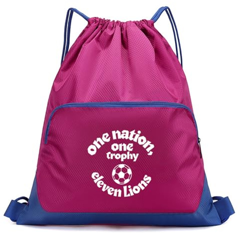 ROSSRORE Waterproof Footbag with Zipper Pocket - Sports String Backpack for Men Women, Large Capacity Lightweight Sackpack for Swimming, PE, Football, Travel & Beach Holidays