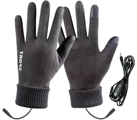 Qiwieod Guantes Calefactables Recargables,Guantes De Invierno con Calefacción USB | Mitones Táctiles con Múltiples Ajustes de Temperatura para Nieve Acampada Trabajo Exterior Ciclismo Clima Frío