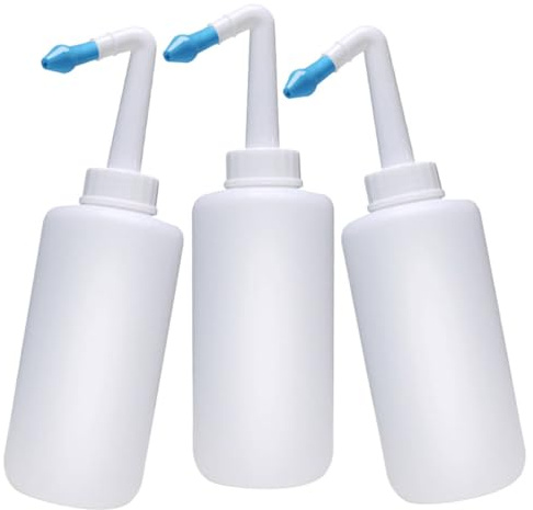 CONGARTENO Rinse Nose Wash Cleaner Multi-Function Washing Bottle for Baby Compact Plastic Nasal Irrigation Device to Clean Nasal Secretions Household Use 3Pcs Set