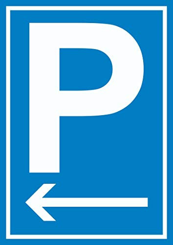 HB-Druck P Parkplatz Schild mit Pfeil nach Links A4 Rückseite selbstklebend