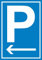 HB-Druck P Parkplatz Schild mit Pfeil nach Links A4 Rückseite selbstklebend