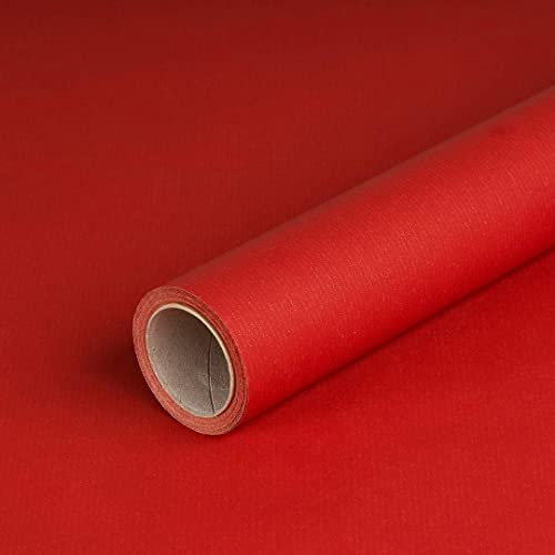 Geschenkpapier Rot, einfarbig, Geburtstagspapier, Kraftpapier, gerippt, 0,70 x 10 m