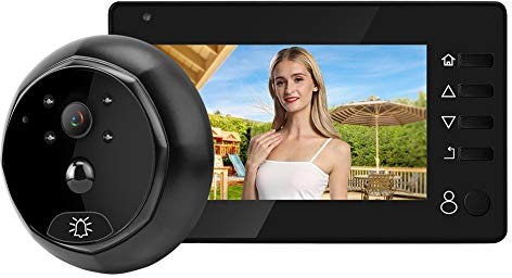 Tosuny 4,3 Zoll TFT-LCD-Bildschirm Digitale Türspion-Viewer-Kamera, Türklingel-Bewegungsmelder-Türsprech-Sicherheitssystem Unterstützt bis zu 32G für zu Hause im Freien.