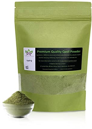 Priddyfair Nutrition Qasil Powder Somalia Face Masks Beauty Secret for Skincare, Body, Hair Scalp & Face Acne Clay Mask Treatment made from Natural Organic Gob Tree Green Leaf (Ziziphus Jujube) 50g