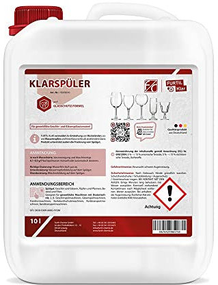 Klarspüler 10l FURTIL Klar für gewerbliche Spülmaschinen, Geschirr- und Gläserspülautomaten; Gastro Geschirrspülmittel flüssig