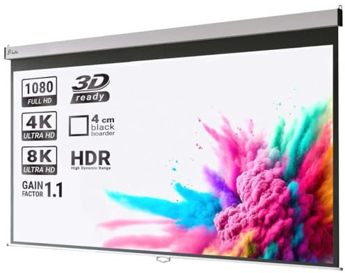 Pantera Rollo-Leinwand | 100 Zoll | 200 x 150 cm | 4:3 | Manuell | 4K/8K Ultra HDR 3D | Beamer Projektions-Bildschirm | Knitterfest