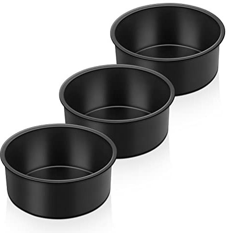 TEAMFAR Rund Kuchenform, Edelstahl Backform Tortenform 3er Set, Edelstahlkern mit Antihaftbeschichtung, Gesund & Ungiftig, Leicht zu reinigen, 11 cm