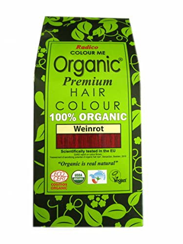 Radico Colour Me Organic Pflanzenhaarfarbe | Bio und Vegan | Zertifizierte Naturkosmetik | 100% Natürlich | Gesunder Glanz | Weinrot | 2 Packungen je 100 g = 200 g
