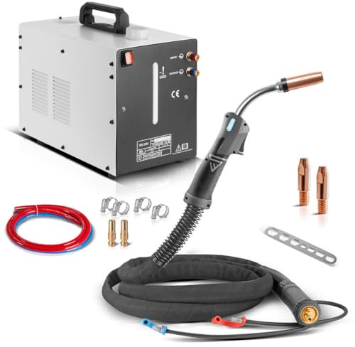 STAHLWERK Wassergekühlter MIG MAG Schweißbrenner AK501D | MB501D bis 500 A mit 3 m Schutzgas-Schlauchpaket und Eurozentralanschluss inklusive Wasserkühler mit 370 W und 6 L Tank