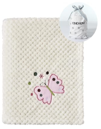 CREVENT - Linda y acogedora mantita cálida de bebé de 75 x 100 cm, para niñas y niños pequeños, Ropa de Cama, Cuna, Cochecito, Fiesta del bebé, cumpleaños, recién Nacido, Regalo, Mariposa-Unicornio