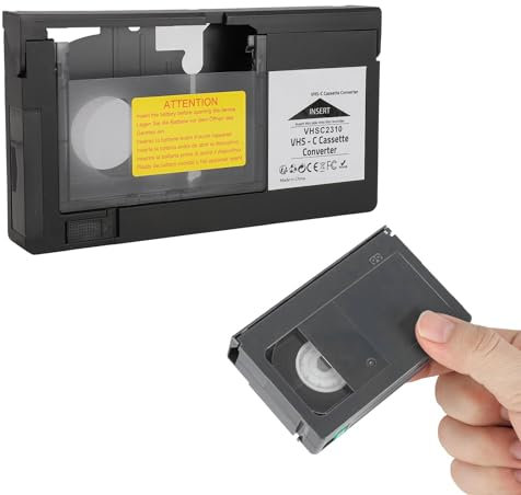 Adaptador de Casete para Videocámaras, Control Motorizado de una Tecla, Compatible con S VHS C y S VHS para Conversión de Cintas VHS C