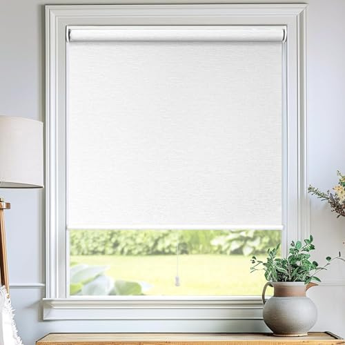 CHICOLOGY Roller Shades, Cordless Blinds, Window Shades for Home, Roller Window Shades, Window Treatments, Door Blinds, Light Filtering Shades, Chalk White, 35 W x 72 H