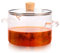 Glass Cooking Pots with Lids Transparent Borosilicate Glass Simmer Pot with Spout Heat Resistant Glass Stovetop Pot Nonstick Soup Pot Cookware Large Serving Bowl for Soup Noodles Sauce Salad(M)