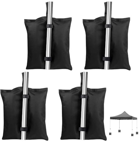 mizikuu 4 Pièces Sac Lestage, Sac de Sable pour Tente Pop-up Lestage Tonnelle Poids de Lestage Sac de Imperméables pour Auvent Dépliant, Terrasses Parasols Instantanés et Extérieurs