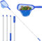 Priksia 207cm Pool Kescher, Poolkescher Feinmaschig mit Teleskopstange, Poolreinigung Pool Zubehör, Teichkescher für Schwimmbad, Teich, Algen & Bestway Pool, Planschbecken, Whirlpool