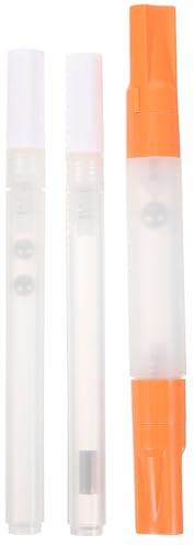 TOPBATHY Lot de 3 Marqueurs Graffiti Vides Rechargeables Stylo à Peinture Embouts Double Tête Orange Pointe Biseautée 3Mm et Micro-Pointe 05Mm Accessoires pour Dessin et Écriture