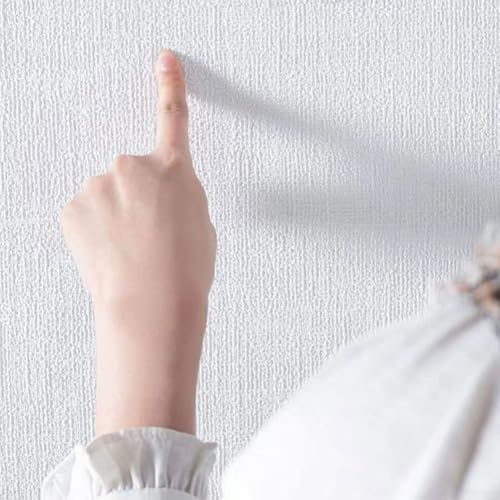 3D-skum vattentätt linne väggklistermärke 50 cm x 10 m fuktsäker enfärgad tapetrulle för hem rum bakgrundsdekoration lämplig för kök badrum (grå)