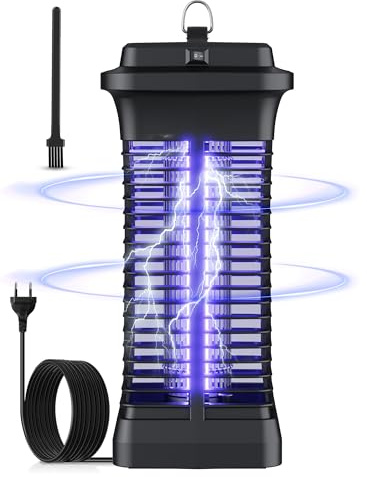 Lampada Antizanzare Elettrica, 6W Elettrica Ammazza-zanzare Portata Effettiva 30m², Ammazza-insetti Elettrico con Interruttore e Cavo da 1,2m, Uccide Efficacemente gli Insetti Volanti per Uso Interno